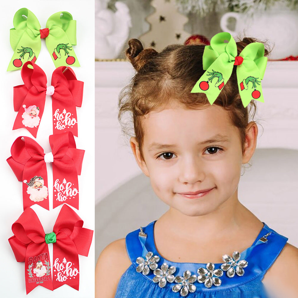 （Pre Order）Girls Christmas Bow-10 Pcs