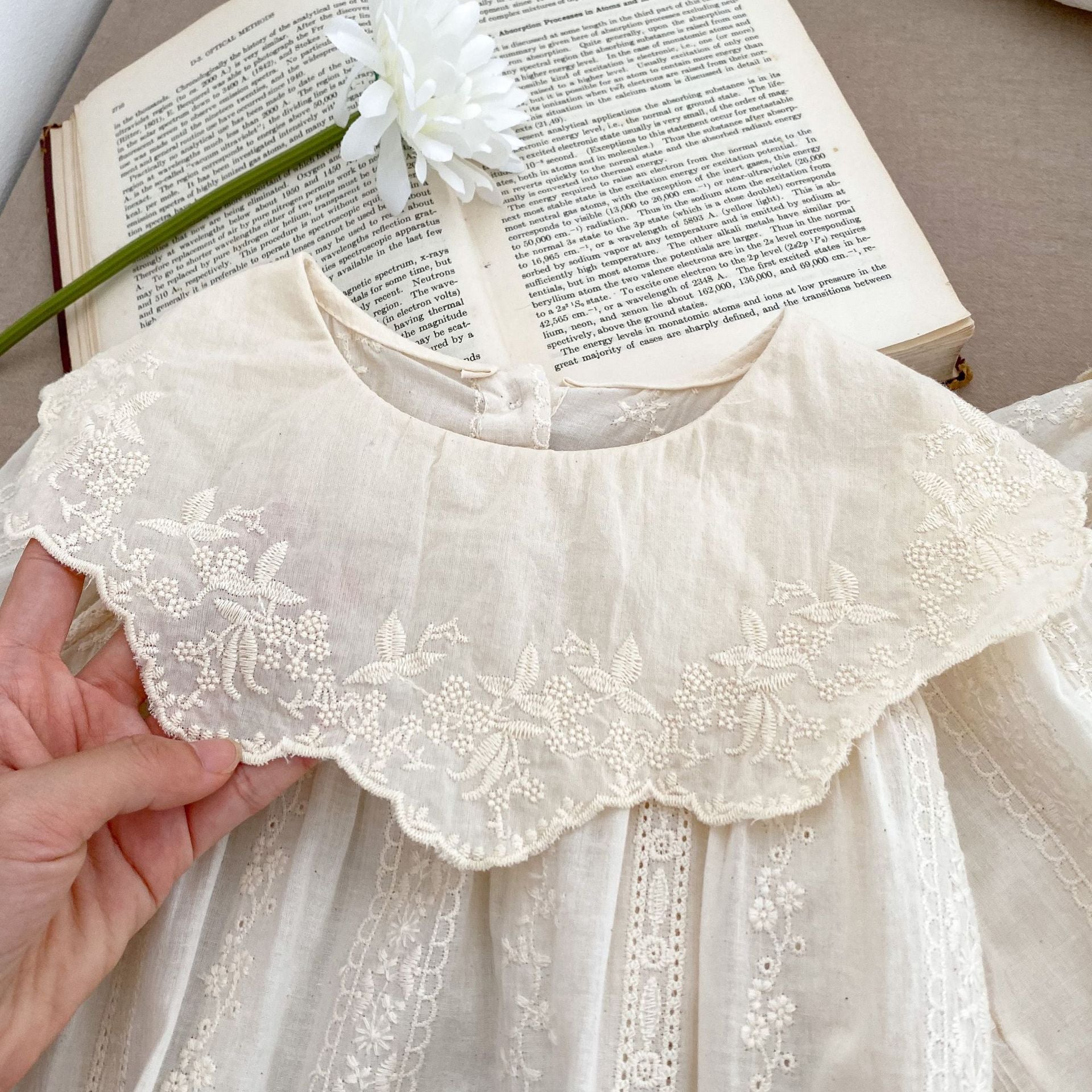 （Pre Order 2 Weeks）Sisters Fall Embroidery Baby Collar Dress&Romper