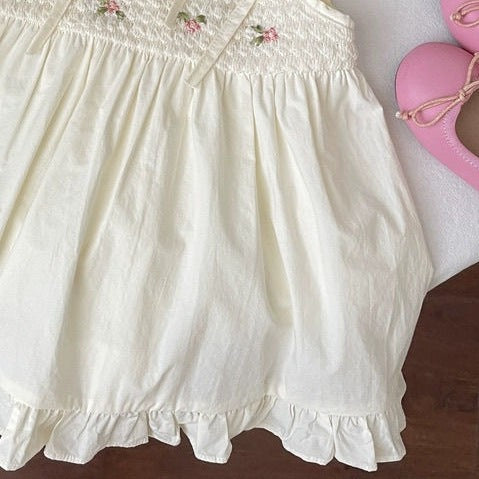 （In Production）Girls Spring&Summer Floral Embroidery Dress