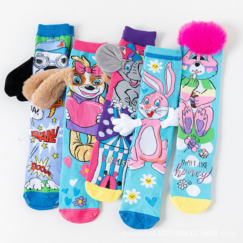 （Pre Order）Girls Cartoon Mid-calf Socks