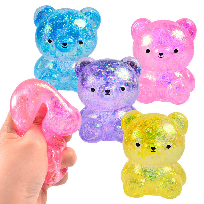 （Pre Order）Bear Shaped Stress Relief Toy-Sequin