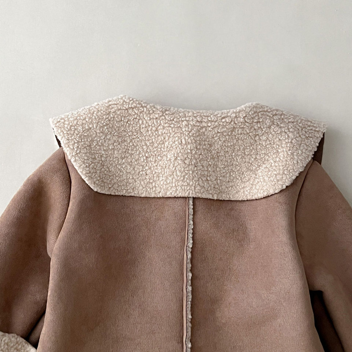 （Pre Order 2 Weeks）Girls Sherpa Collar Faux Suede Jacket