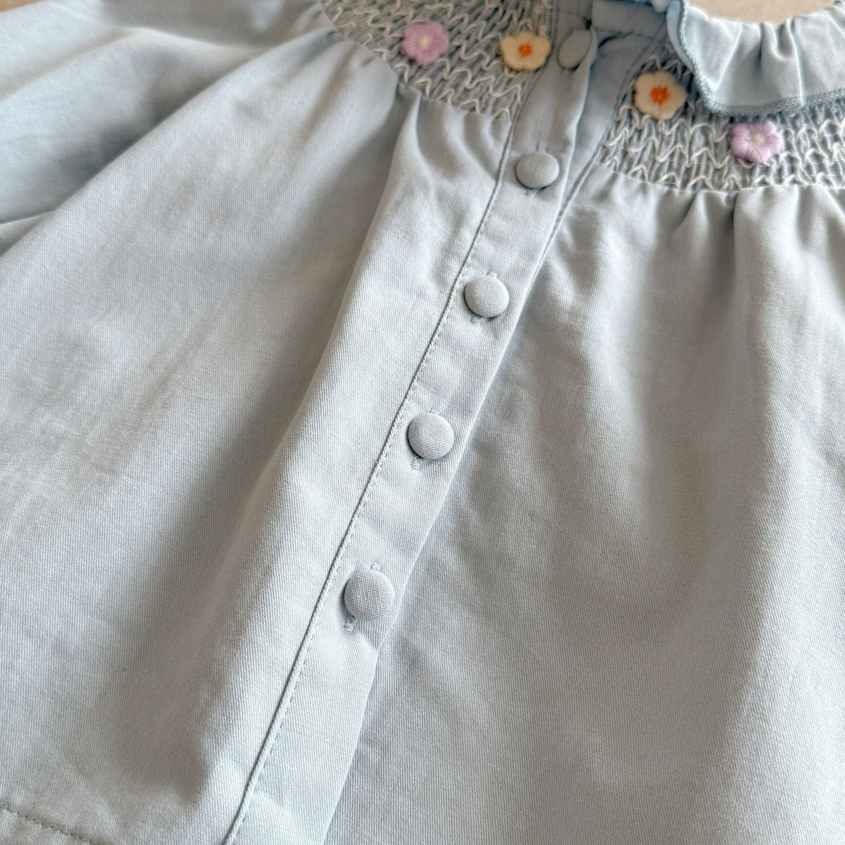 （Pre Order 2 Weeks）Girls Fall Floral Smocked Ruffle Shirt