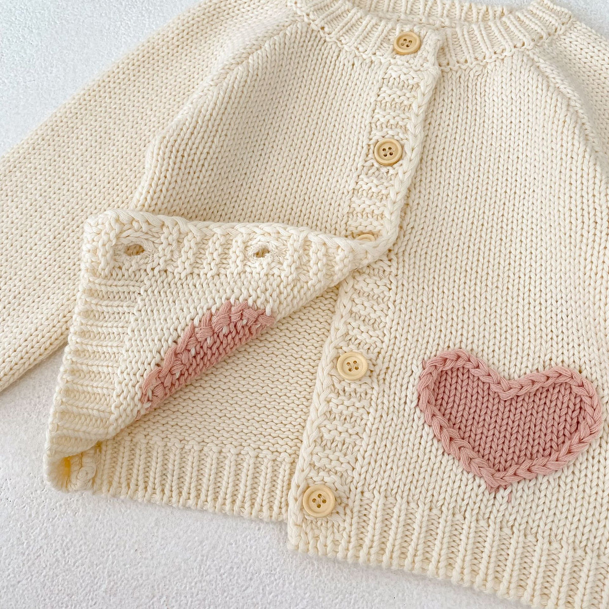 （Pre Order 2 Weeks）Girls Fall Heart Sweater Cardigan