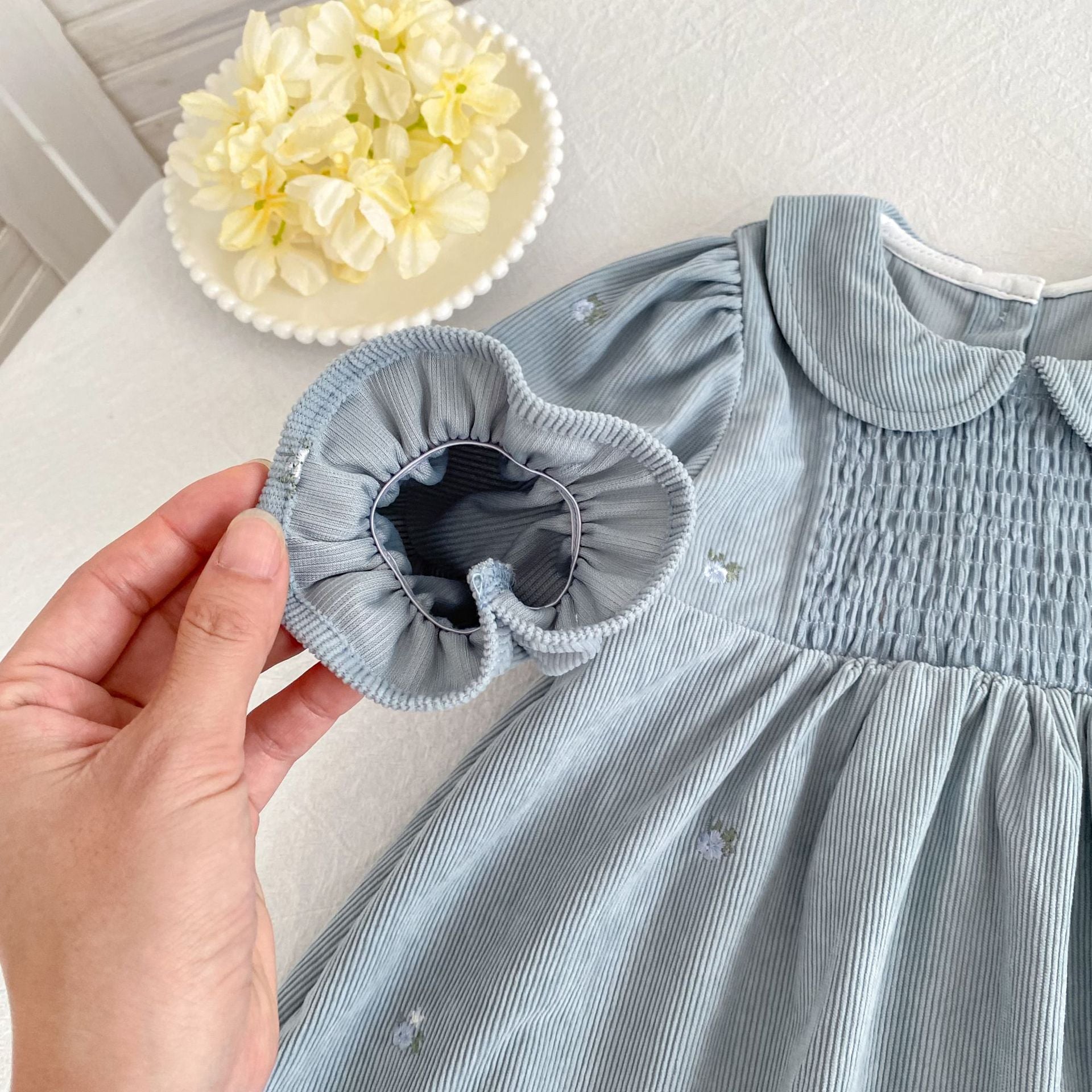 （Pre Order 2 Weeks）Sisters Floral Embroidery Smocked Dress&Romper