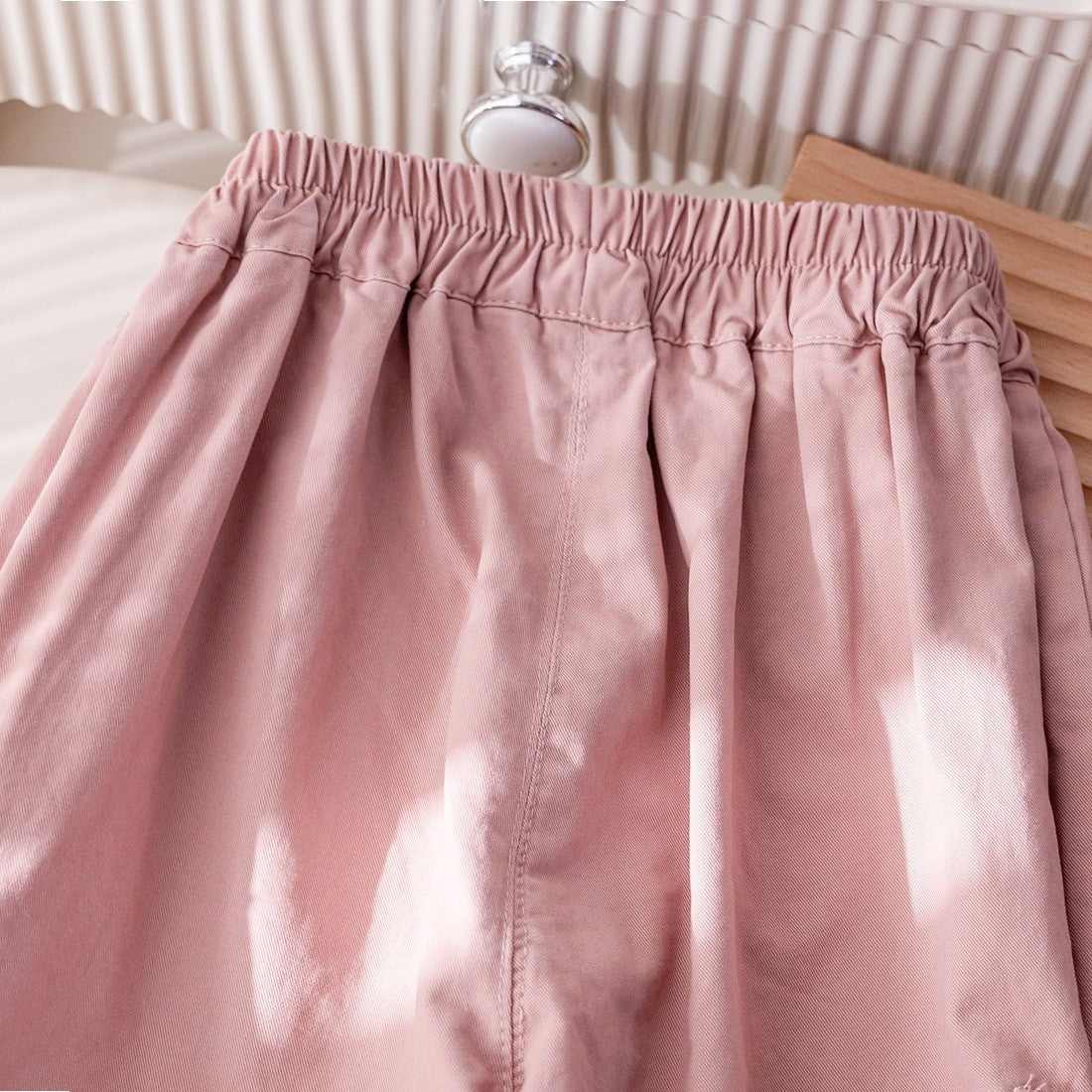 （In Production）Girls Spring Pink Multi-pocket Cargo Pants