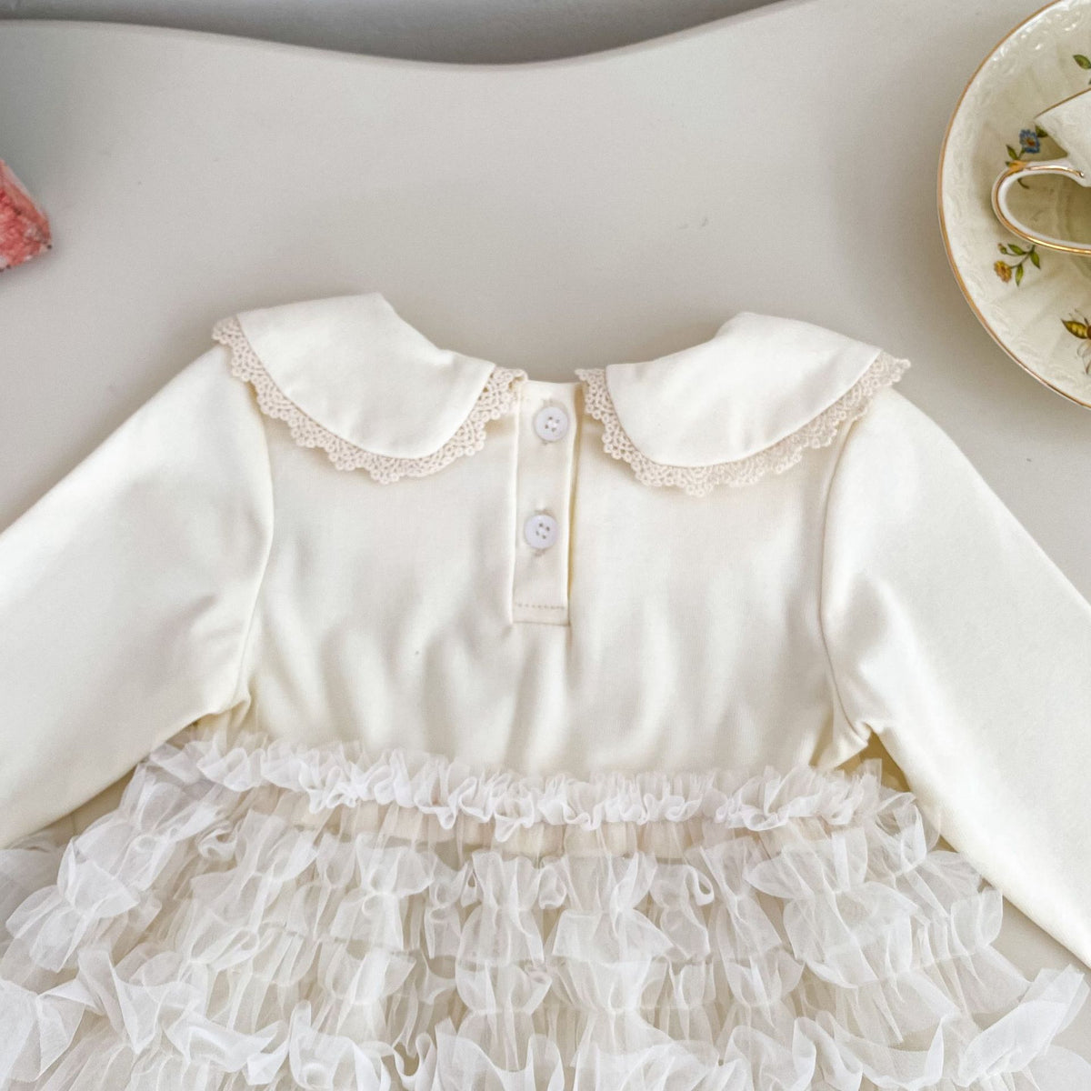 （Pre Order 2 Weeks）Girls Fall Baby Collar Tulle Dress