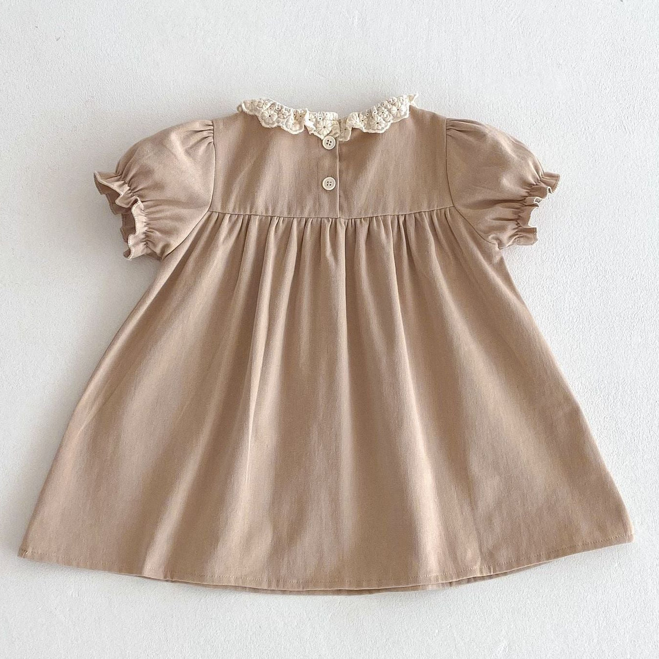 （In Production）Girls Fall Floral Embroidery Ruffle Dress