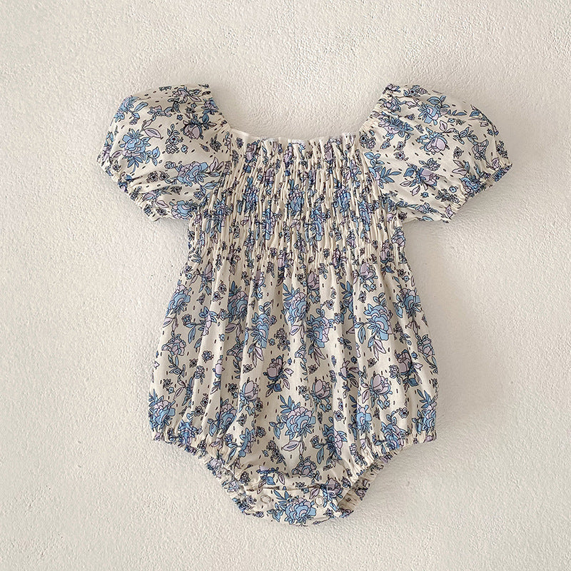 （In Production）Sisters Spring&Summer Floral Smocked Dress,Romper