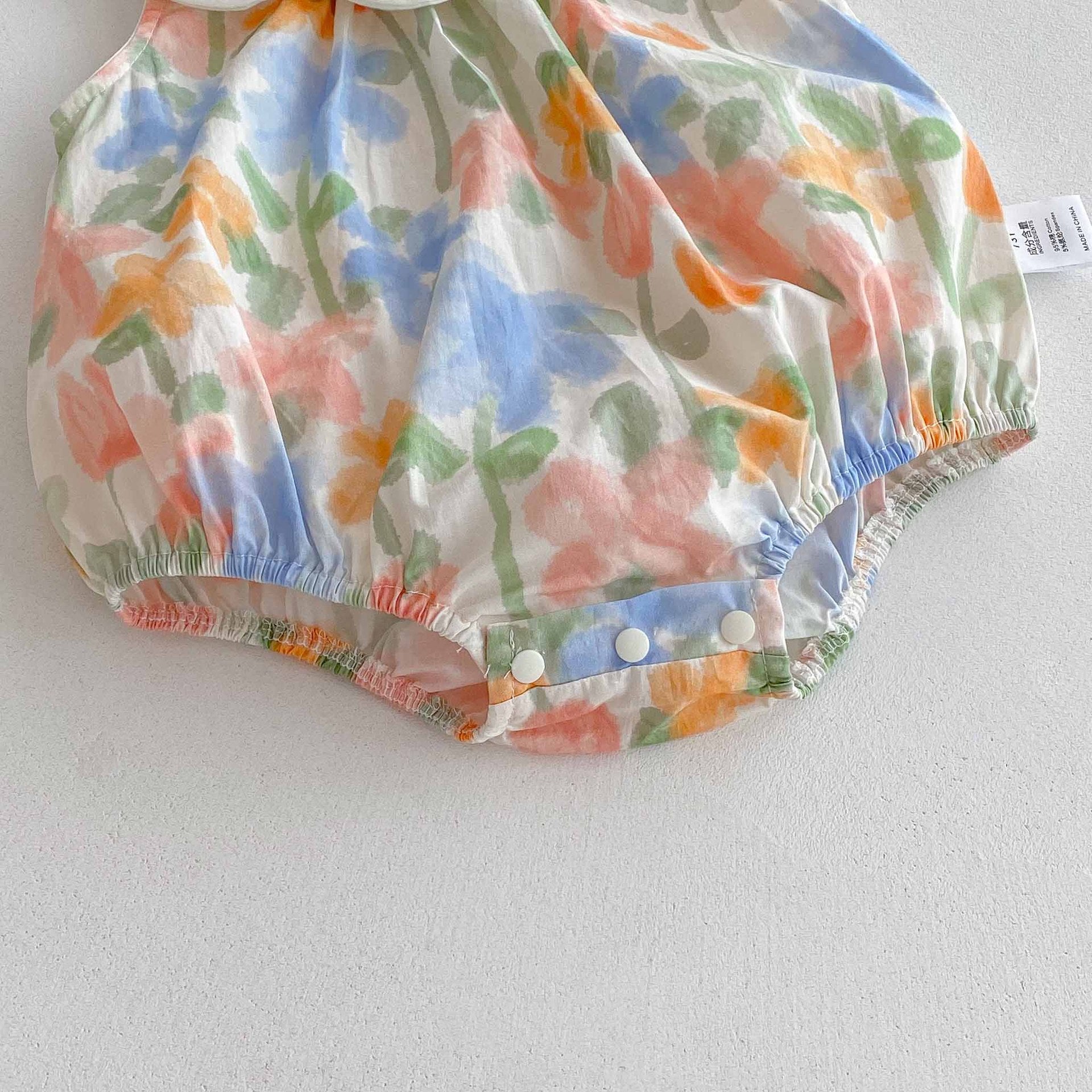 （Pre Order 2 Weeks）Toddler Girls Floral Print Scallop Collar Romper