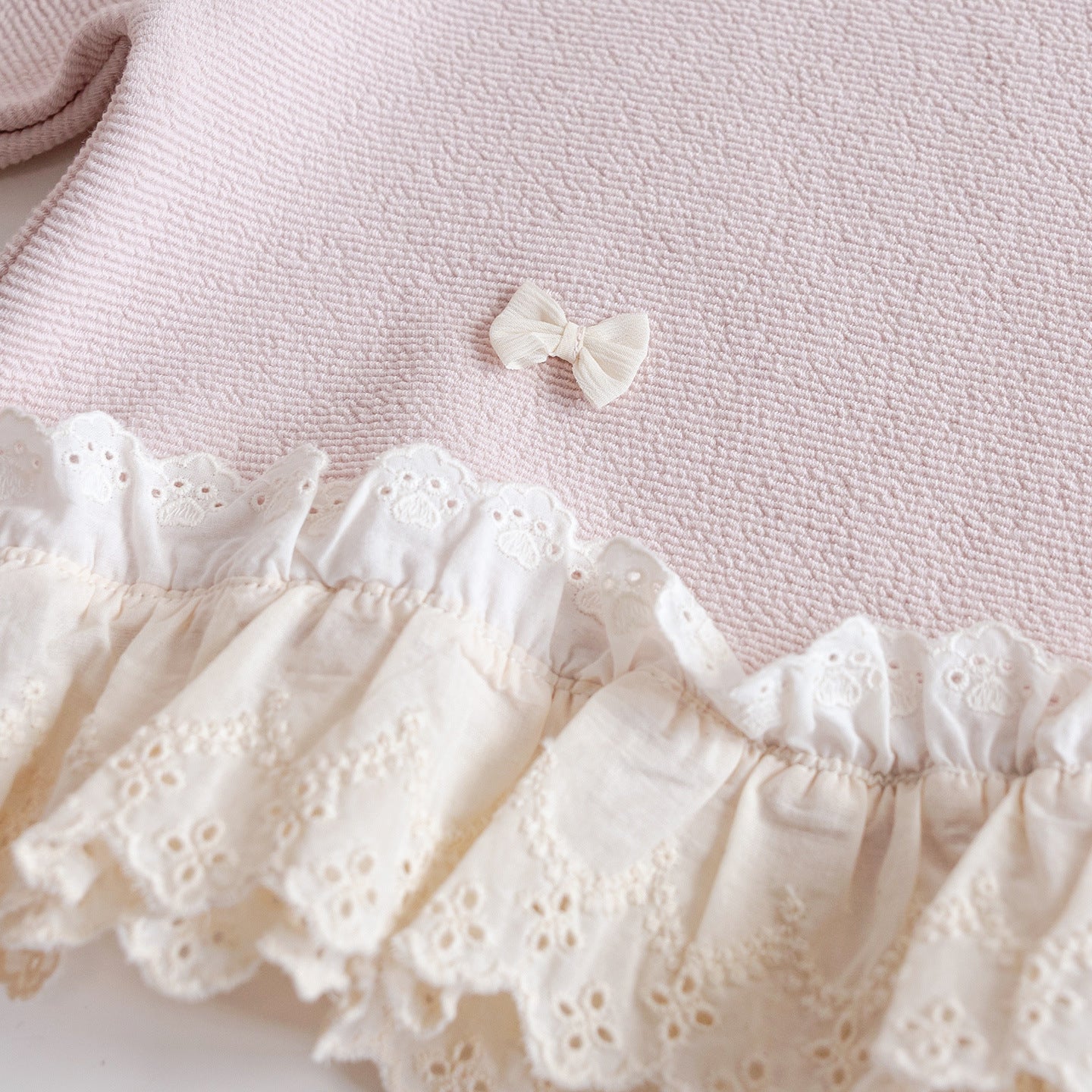 （In Production）Girls Fall&Winter Bow Ruffle Sweatshirt Suit