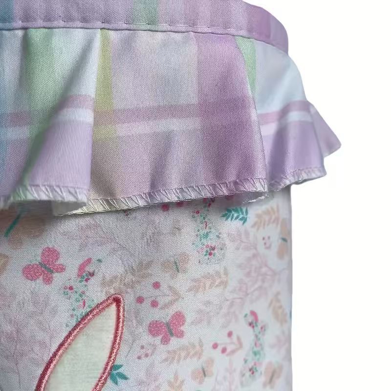 （Pre Order）Personalized Easter Bunny Basket with Name Embroidery - Customizable Fabric Tote for Kids