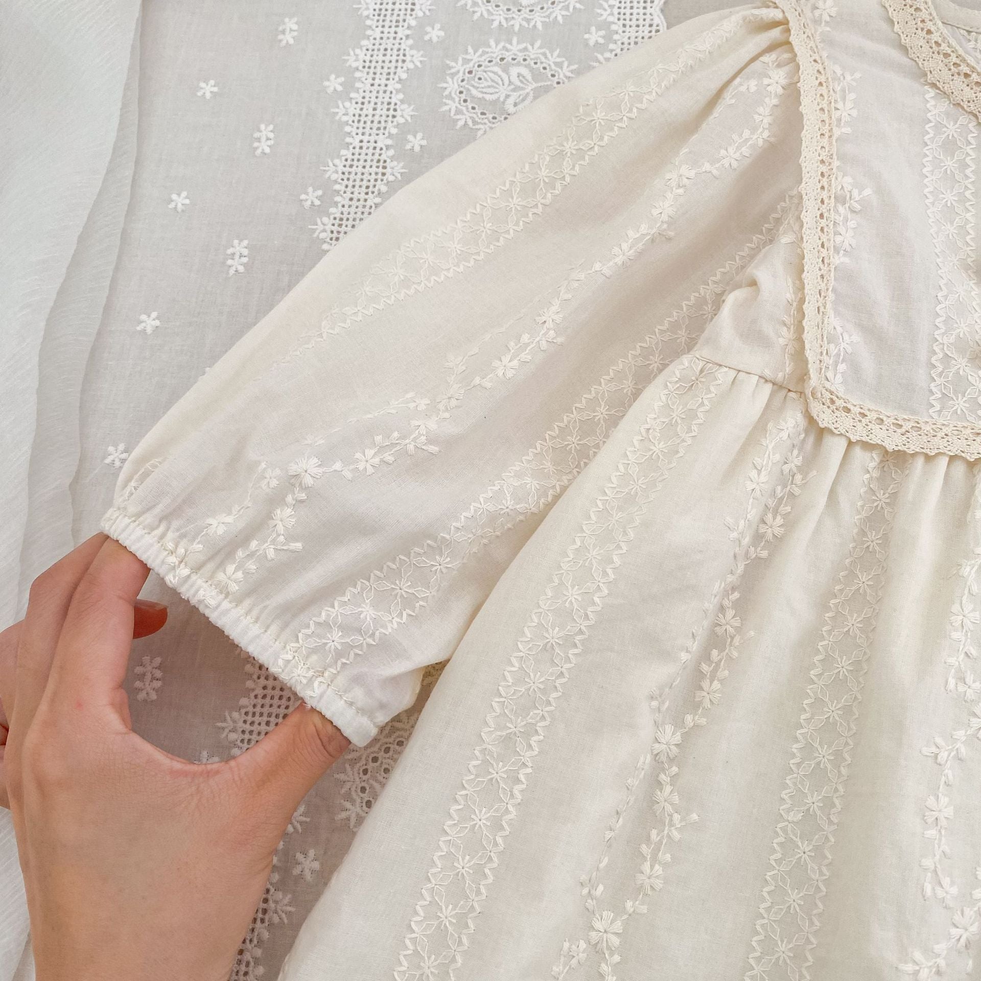 （Pre Order 2 Weeks）Sisters Fall Embroidery Bow Dress&Romper
