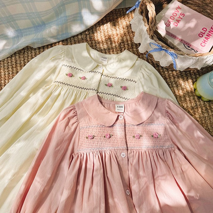 （Pre Order 2 Weeks）Girls Fall Floral Smocked Dress