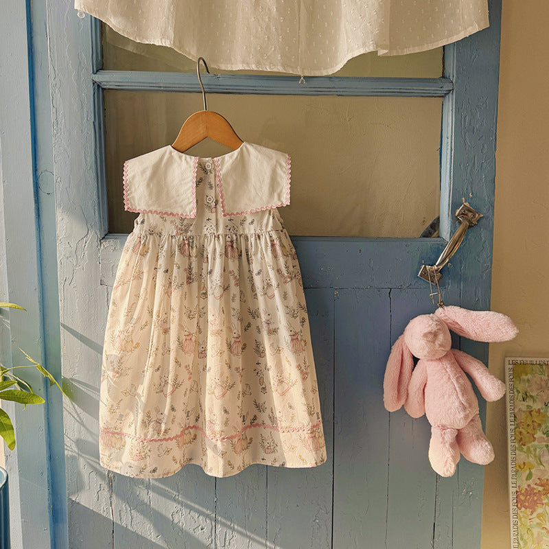 （In Production）Girls Spring&Summer Bunny Embroidery Dress