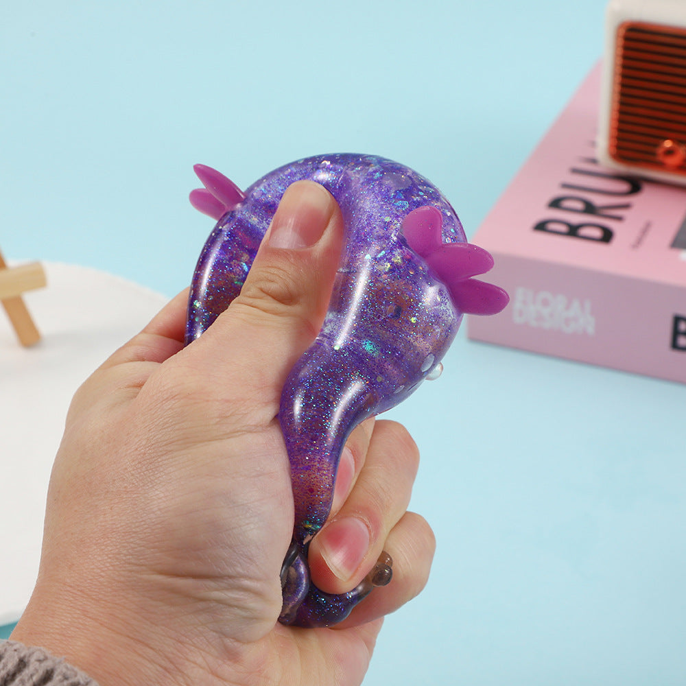 （Pre Order）Squishy Squeeze Glitter Salamander Toy
