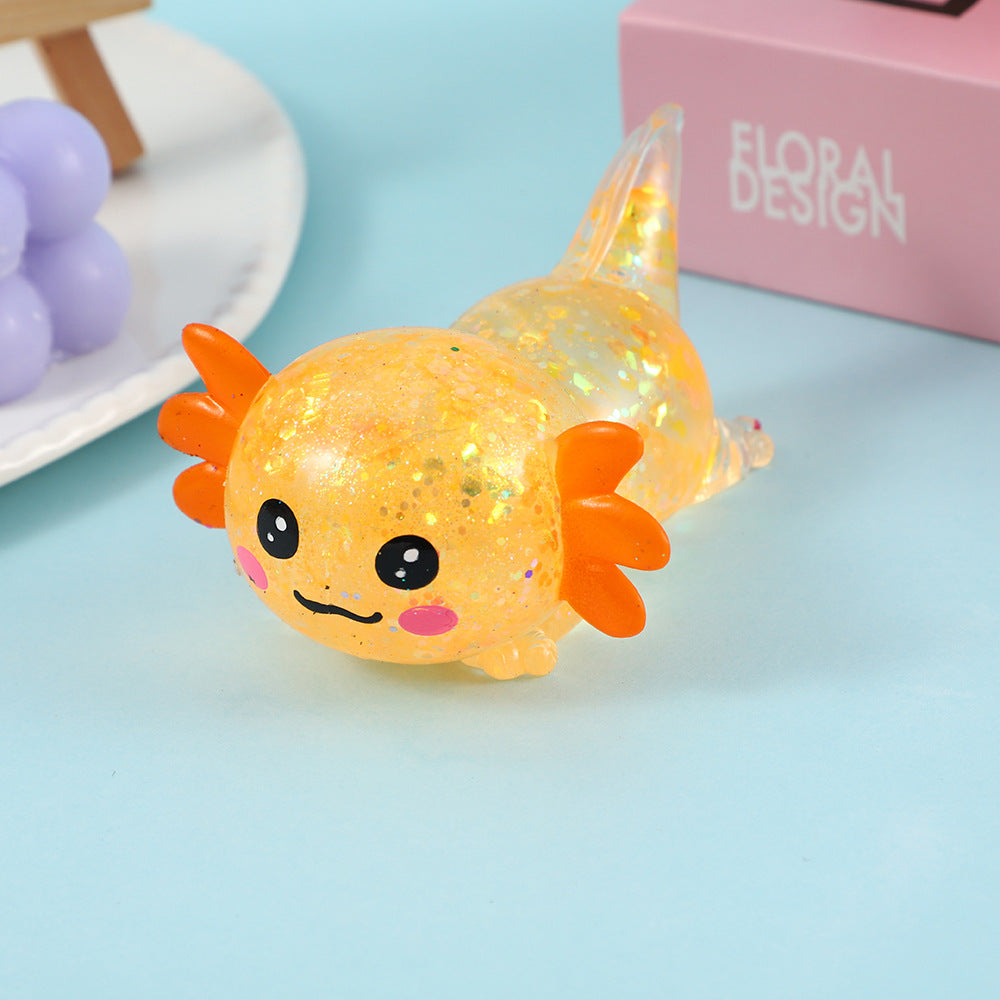（Pre Order）Squishy Squeeze Glitter Salamander Toy