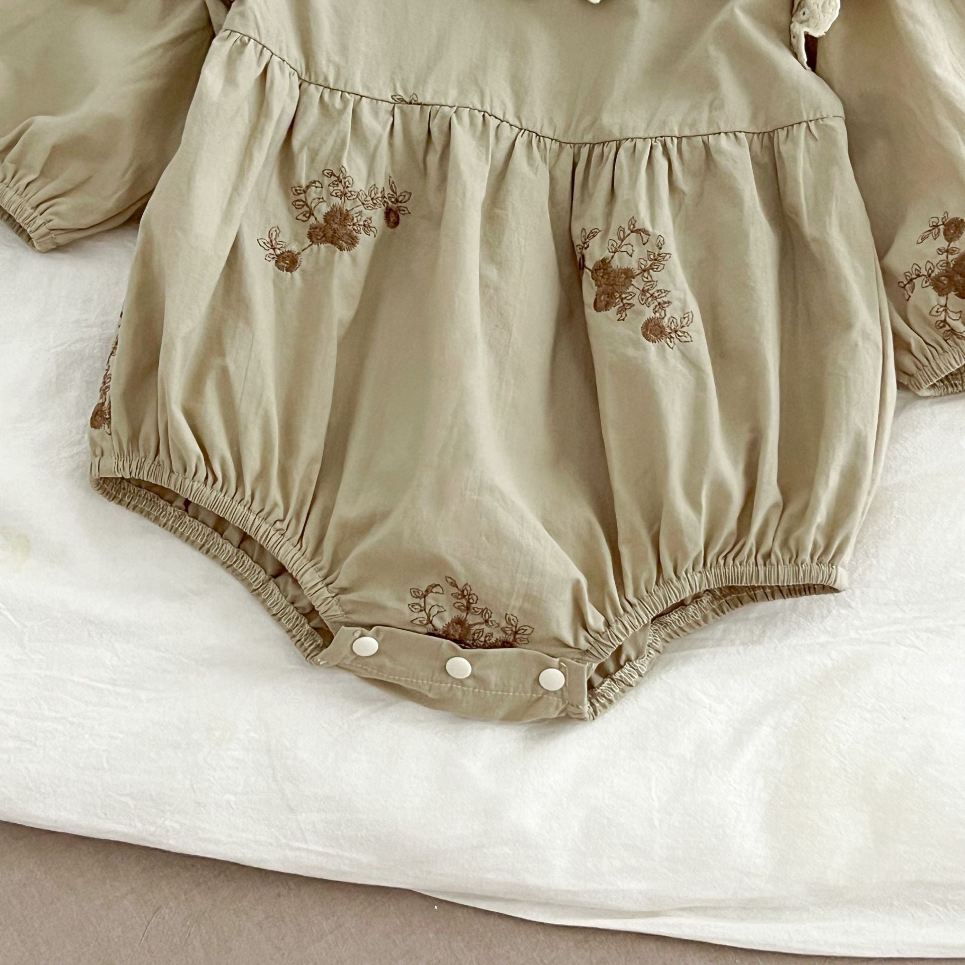 （Pre Order 2 Weeks）Sisters Fall Floral Embroidery Lace Ruffle Dress&Romper