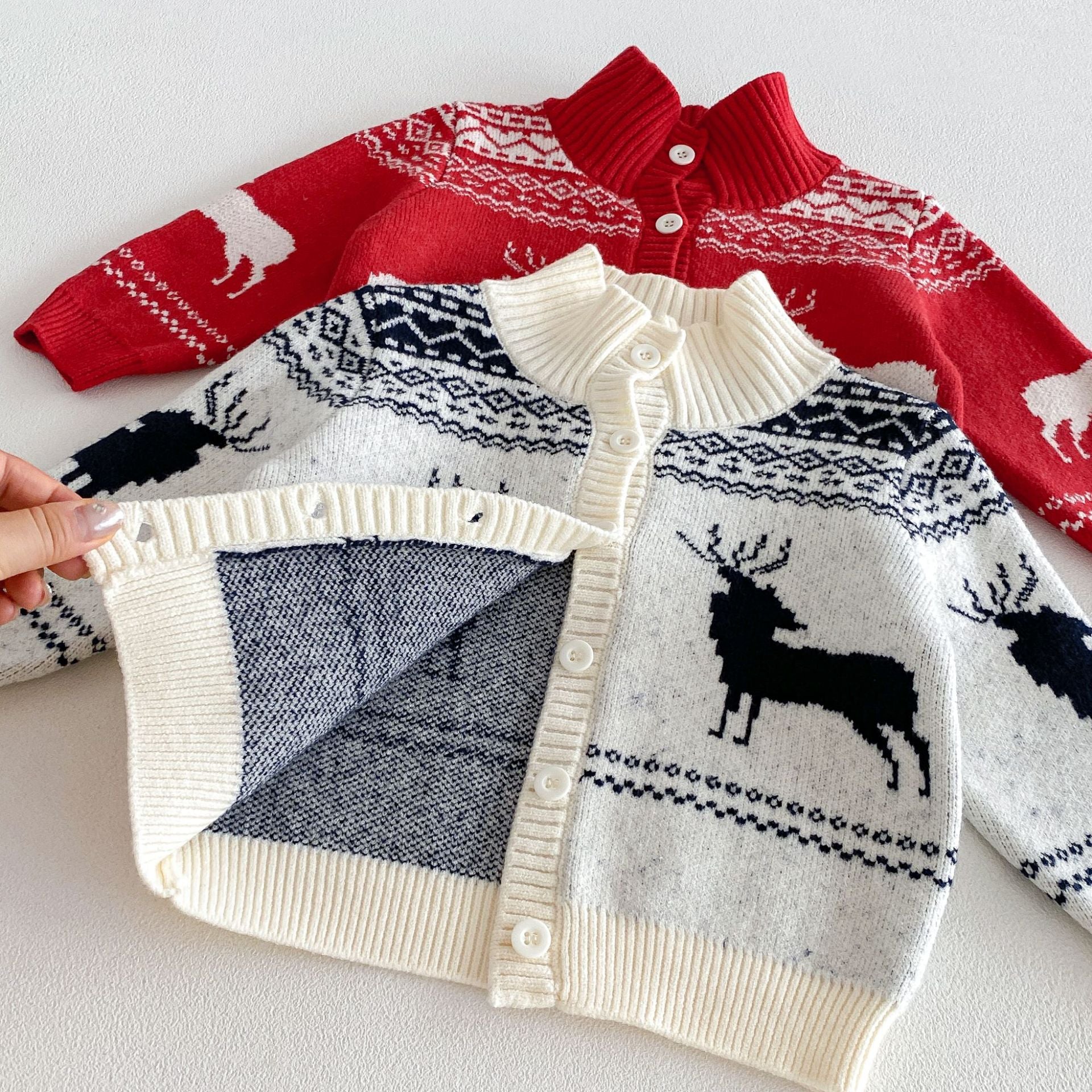 （Pre Order 2 Weeks）Unisex Christmas Jacquard Knit Cardigan