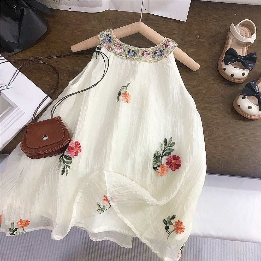 （In Production）Girls Spring&Summer Floral Embroidery Dress
