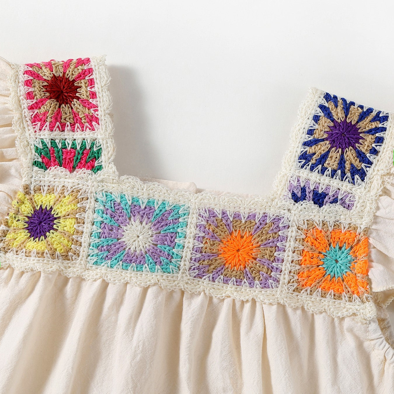 （In Production）Toddler Girls Spring&Summer Ethnic Style Embroidery Romper