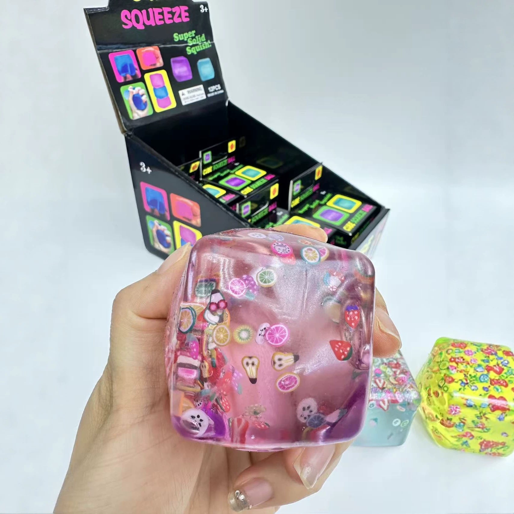 （Pre Order）Squishy Squeeze Fruit Cube Toy