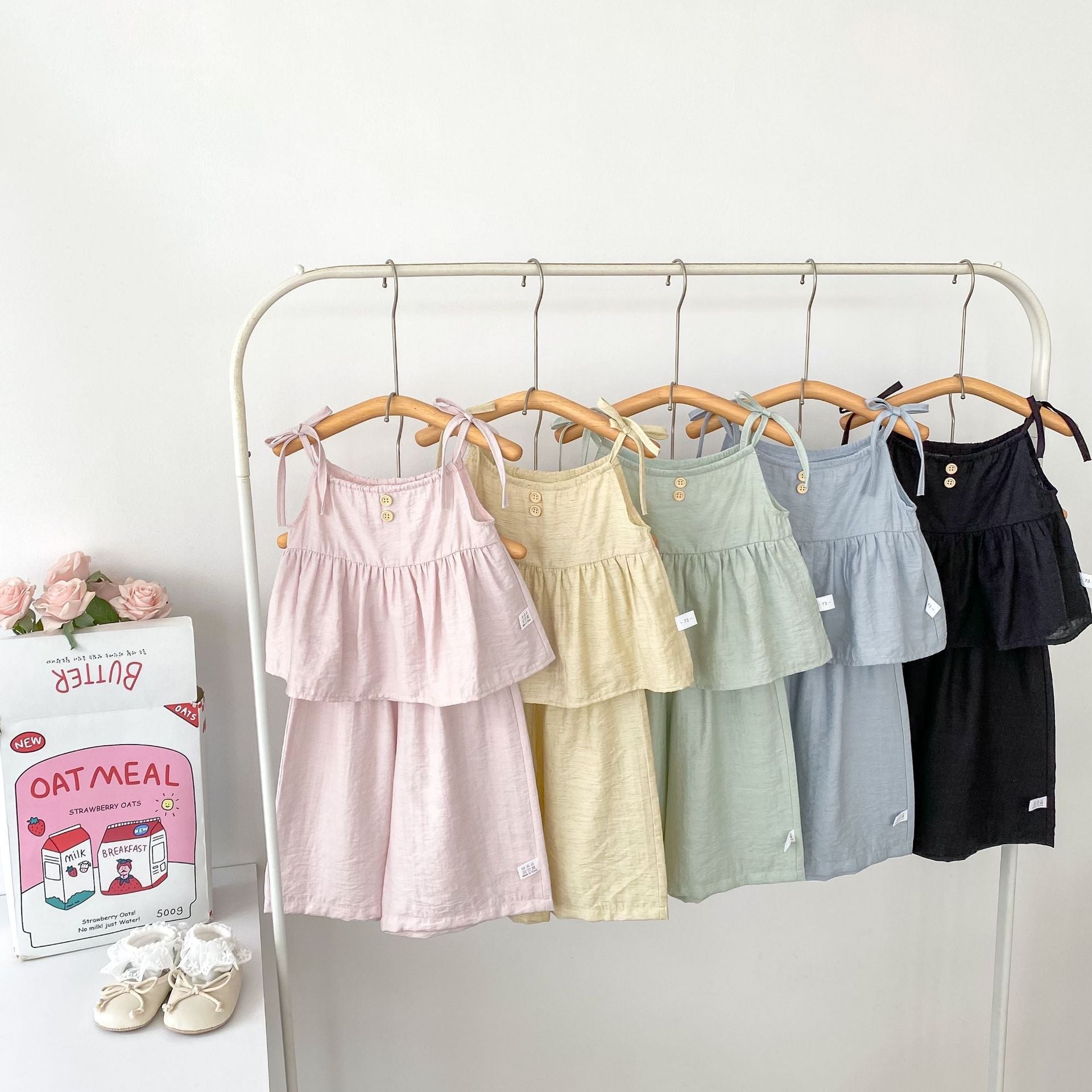 （In Production）Girls Spring&Summer Solid Color Bandeau Set