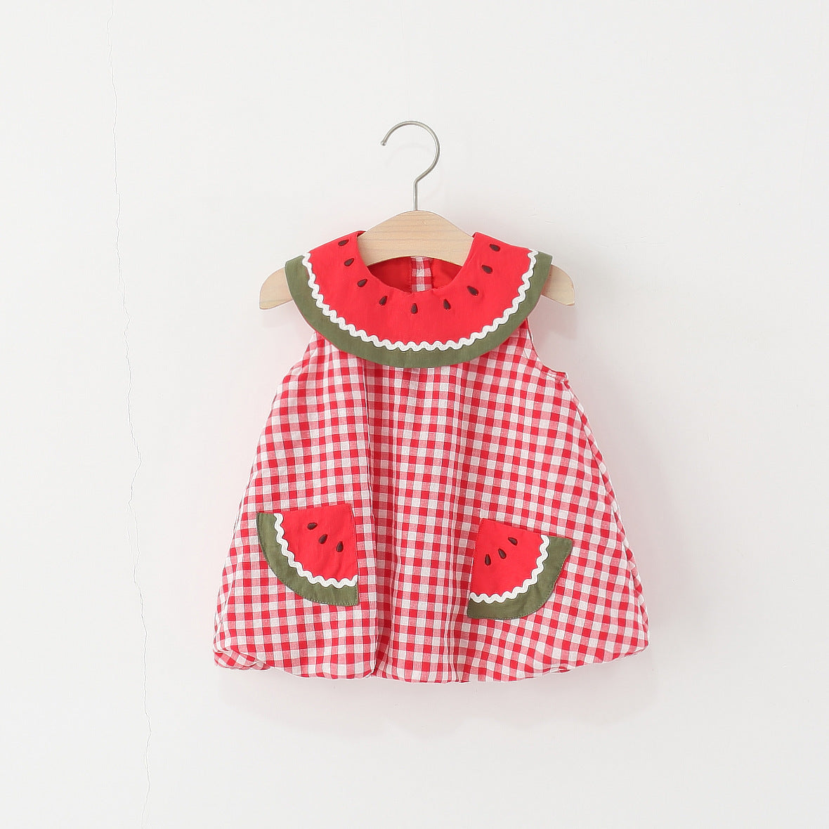 （In Production）Girls Spring and Summer Watermelon Embroidery Dress