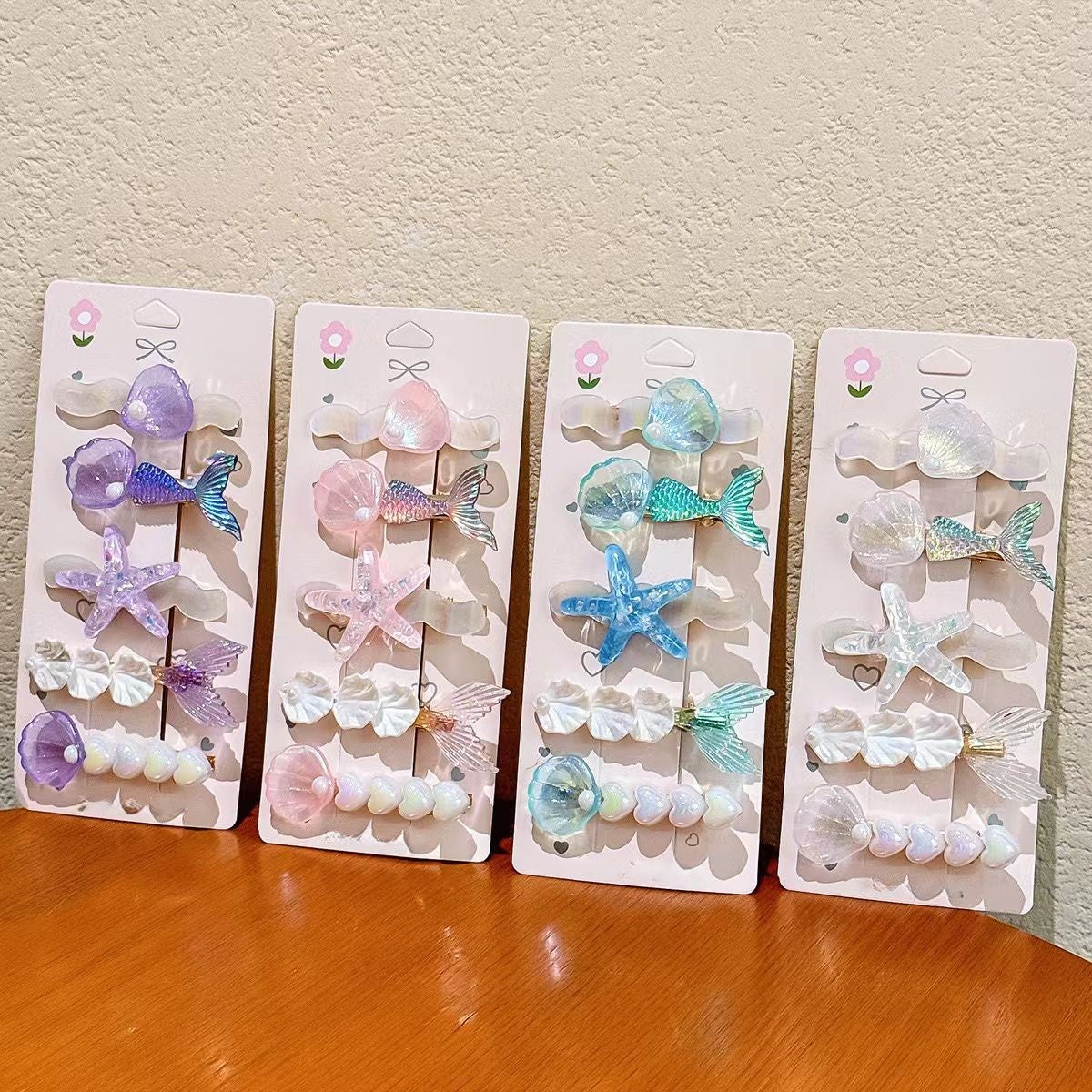 （Pre Order）Girls Summer Sea Shell Hair Clip 5 Pcs
