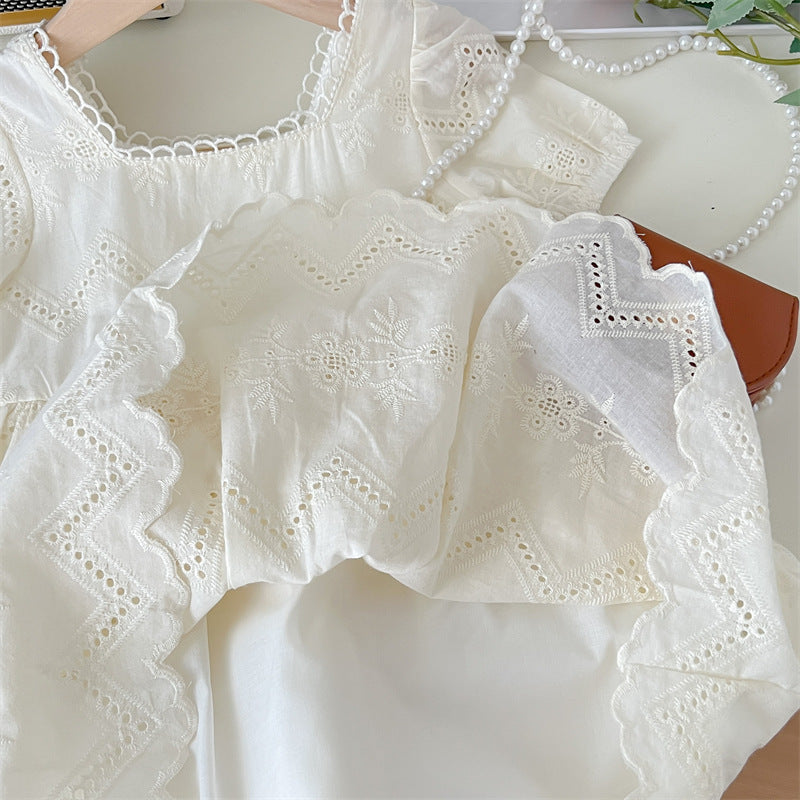 （In Production）Girls Spring&Summer Lace Scallop Dress