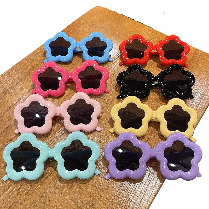 （Pre Order）Kids Summer Multicolor Flower-shaped Sunglasses