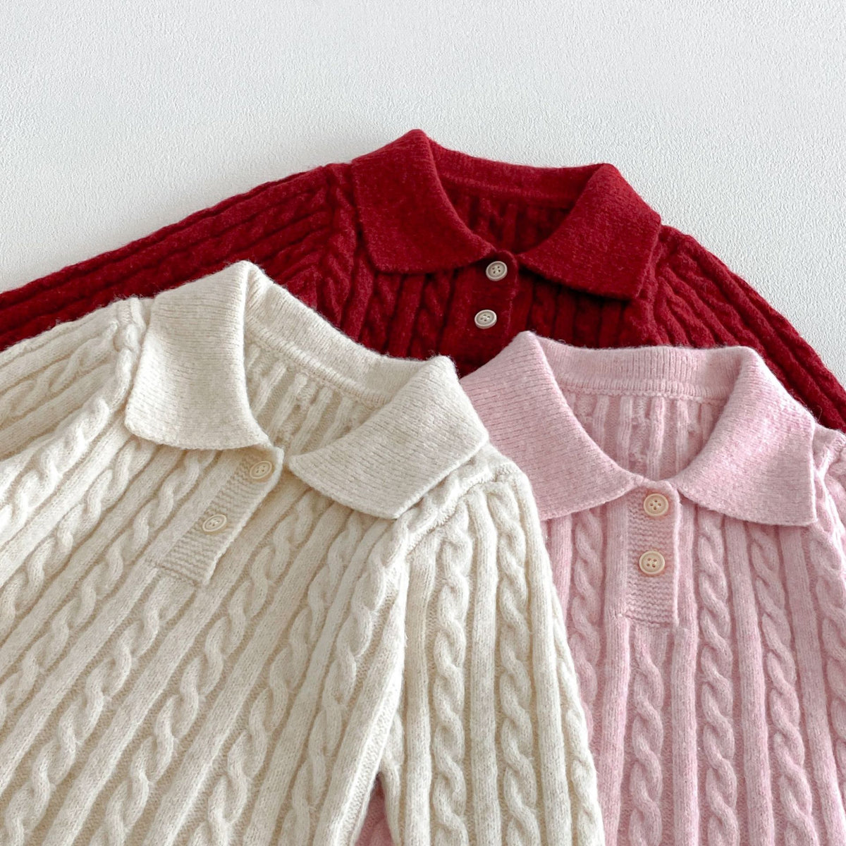 （Pre Order 2 Weeks）Girls Fall Cable Knit Long Sleeve Dress