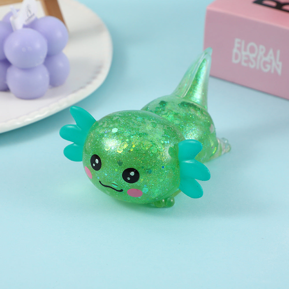 （Pre Order）Squishy Squeeze Glitter Salamander Toy