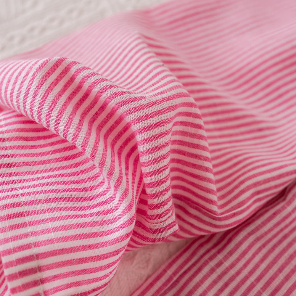 （In Production）Girls Summer Pink Stripes Sleeveless Long Pants Suit