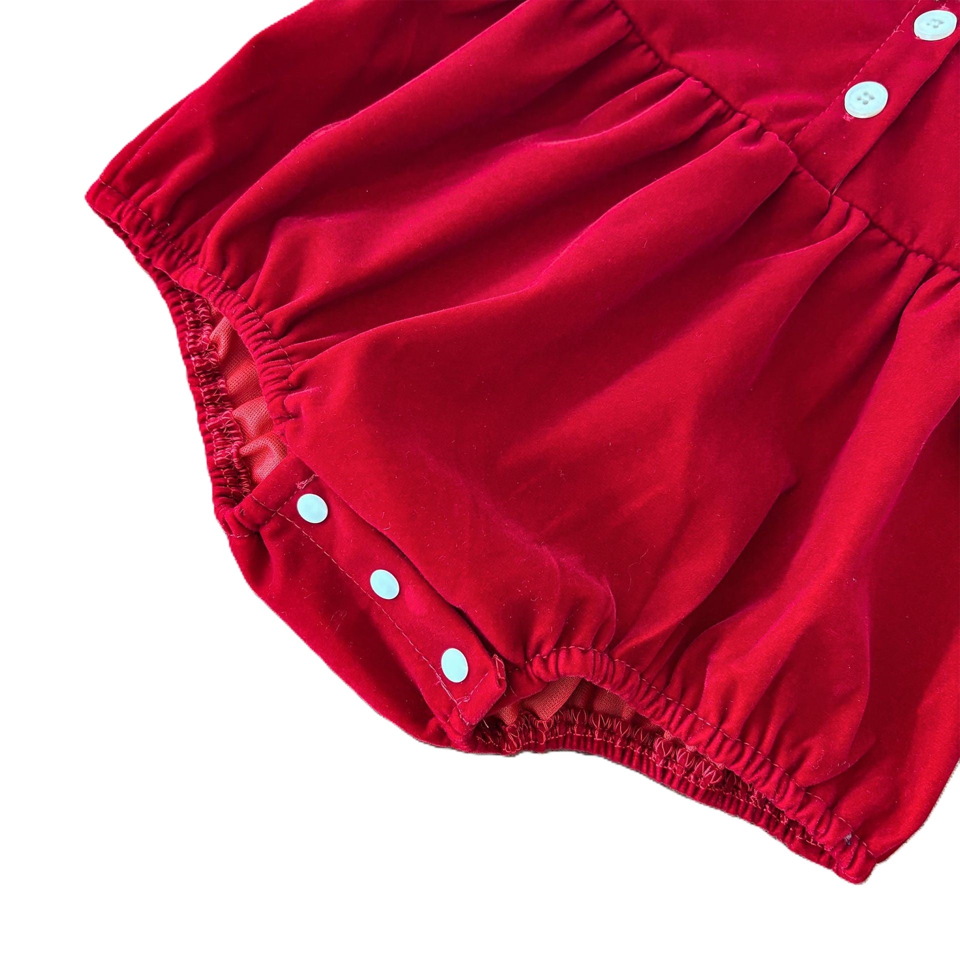 （In Production）Sisters Christmas Red Velvet Ruffle Dress&Romper