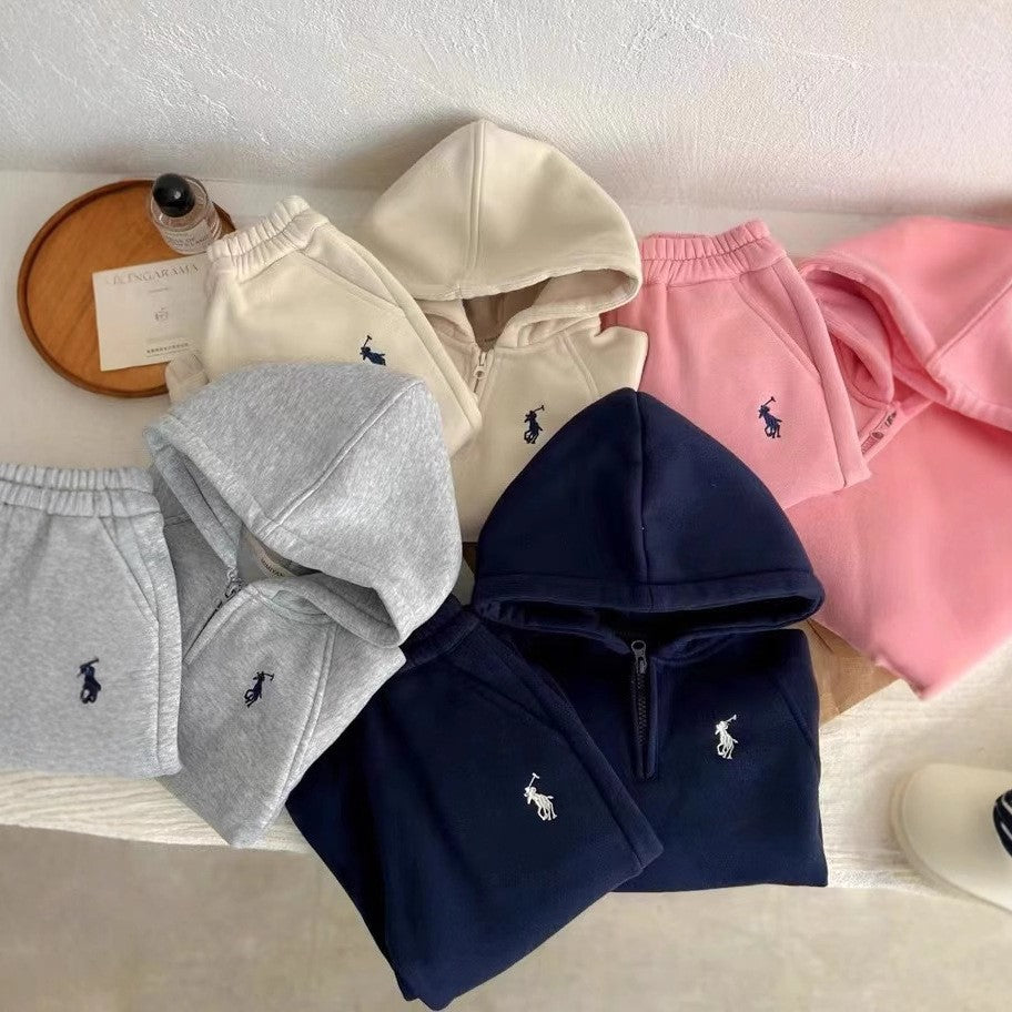 （Pre Order 2 Weeks）Kids Half-Zip Hoodie & Jogger Set