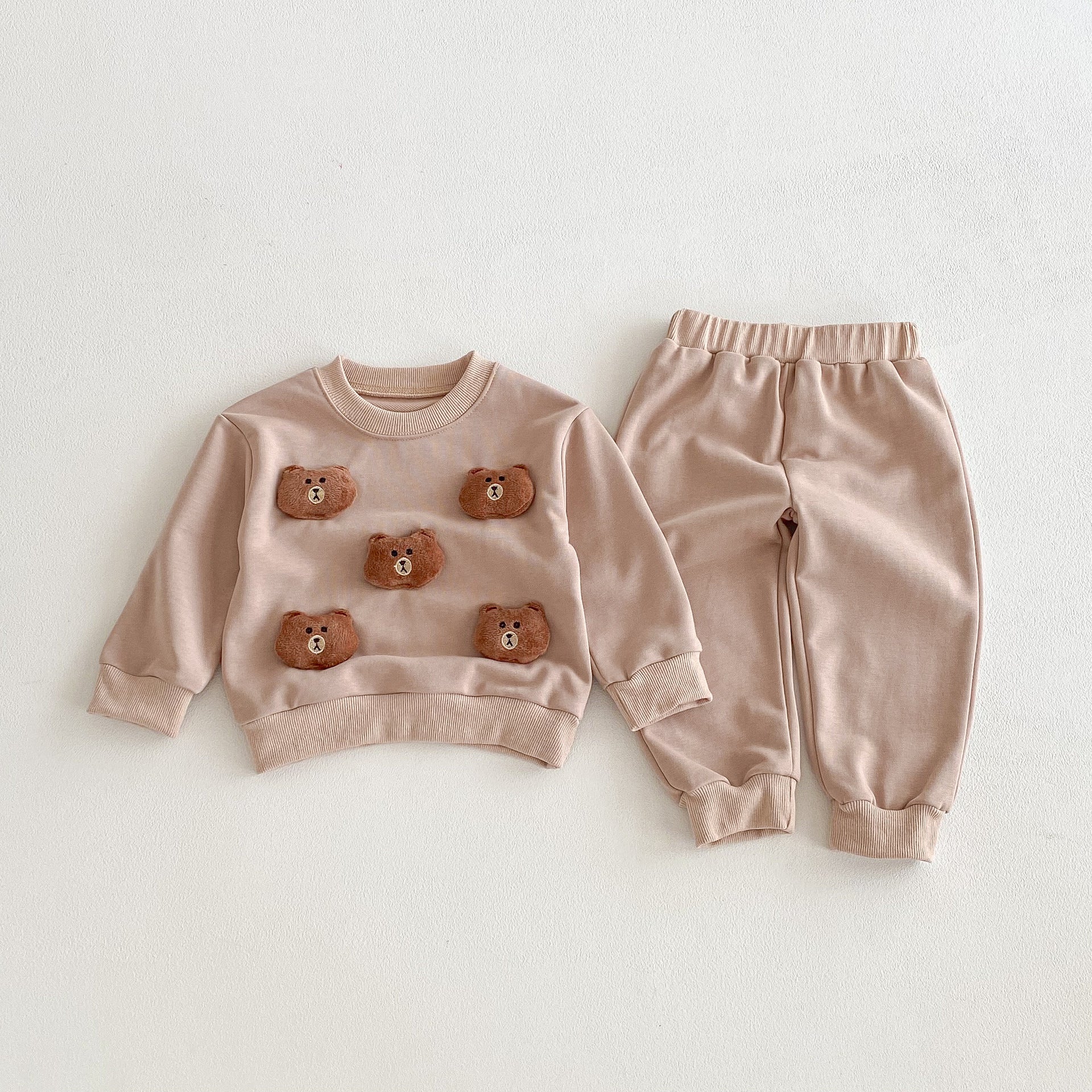 （Pre Order 2 Weeks）Girls Fall Solid Color Sweatshirt Set