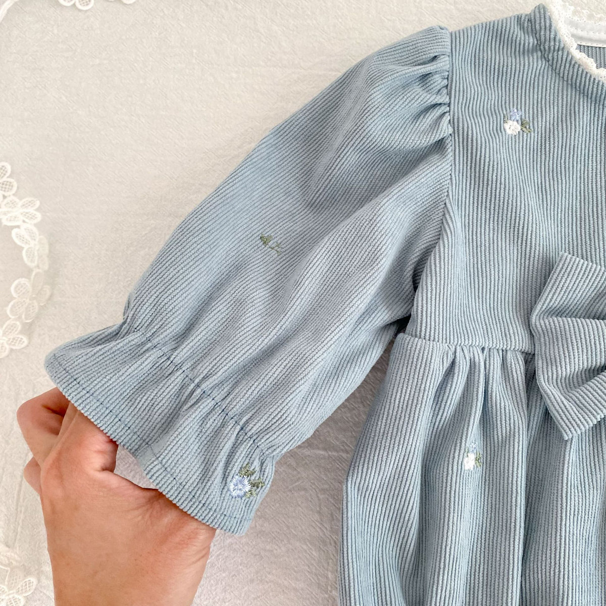 （Pre Order 2 Weeks）Sisters Fall Bow Corduroy Dress&Romper