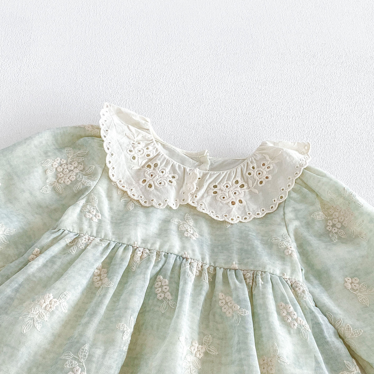 （Pre Order 2 Weeks）Toddler Girls Fall Floral Embroidery Lace Collar Romper