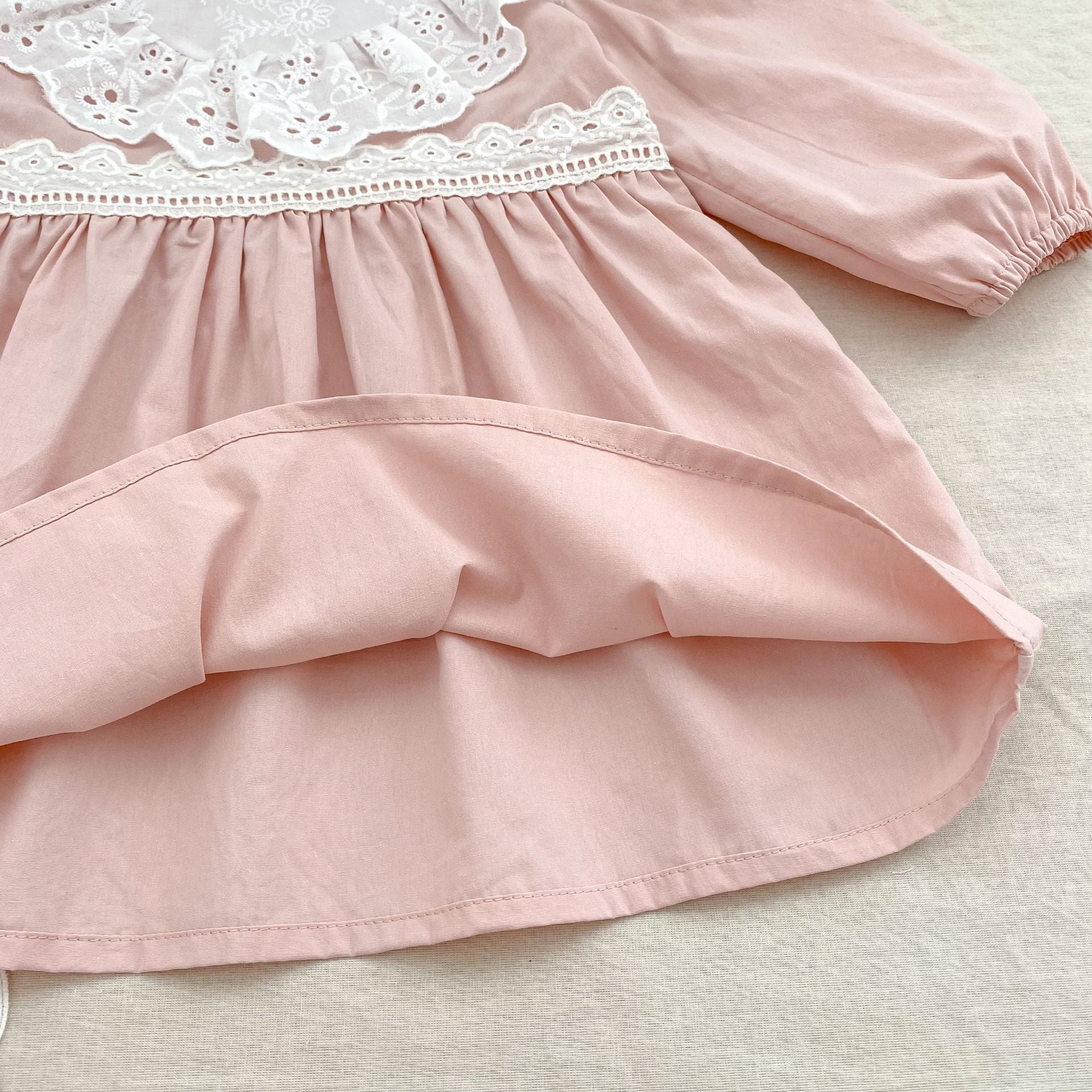 （Pre Order 2 Weeks）Sisters Fall Lace Ruffle Pink Dress&Romper