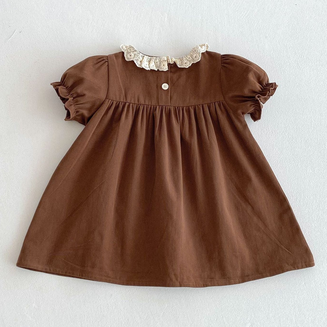 （In Production）Girls Fall Floral Embroidery Ruffle Dress