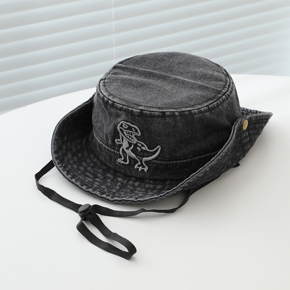 （Pre Order）Boys Spring&Summer Dino Embroidery Denim Hiking Cap
