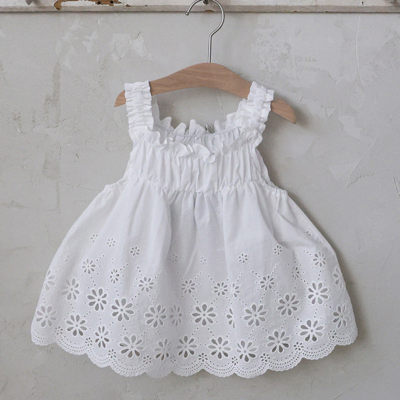 （In Production）Girls Spring&Summer Lace Scallop Sleeveless Top