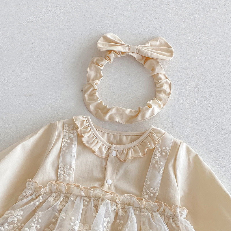 （In Production）Toddler Girls Fall&Winter Lace Ruffle Romper