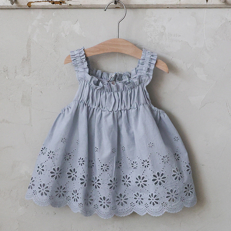 （In Production）Girls Spring&Summer Lace Scallop Sleeveless Top