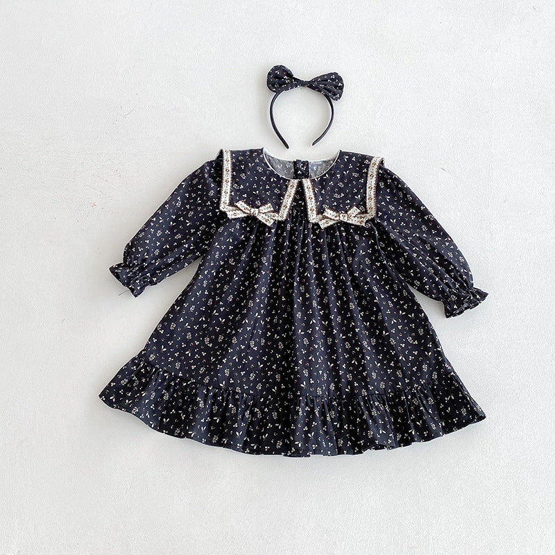 （In Production）Sisters Fall&Winter Floral Print Dress,Romper