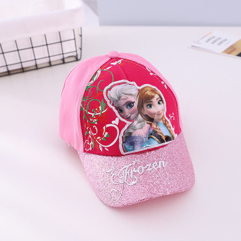 （Pre Order）Girls Princess Print Frozen Embroidery Baseball Cap
