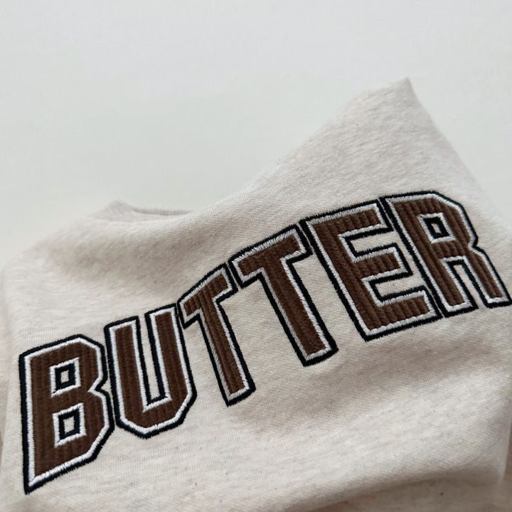 （Pre Order 2 Weeks）Unisex Fall Butter Applique Sweatshirt