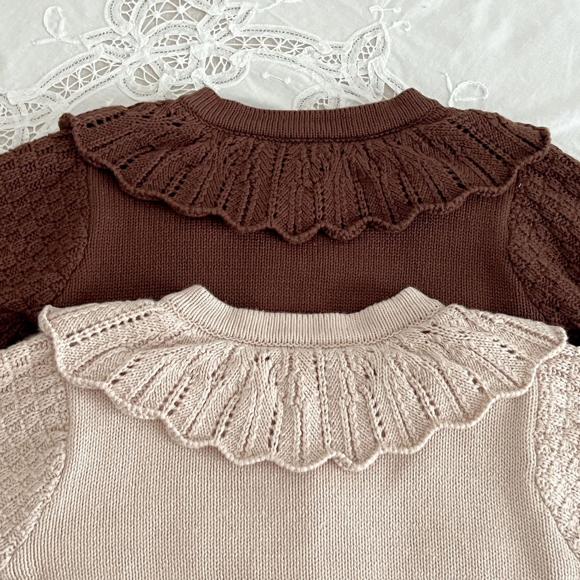 （Pre Order 2 Weeks）Girls Fall Ruffle Knitted Cardigan