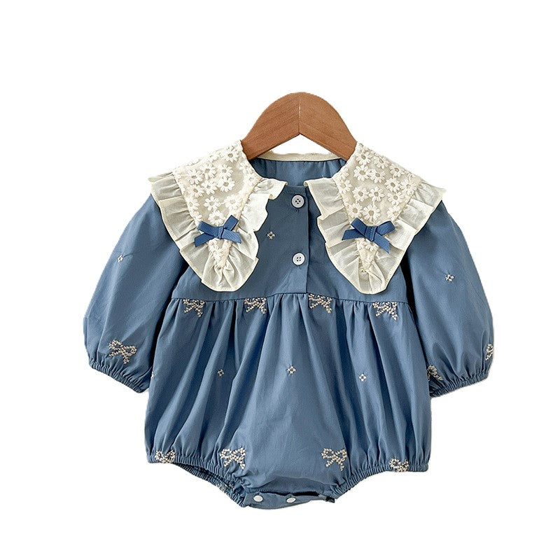 （In Production）Sisters Spring&Summer Bow Embroidery Doll Collar Dress&Romper